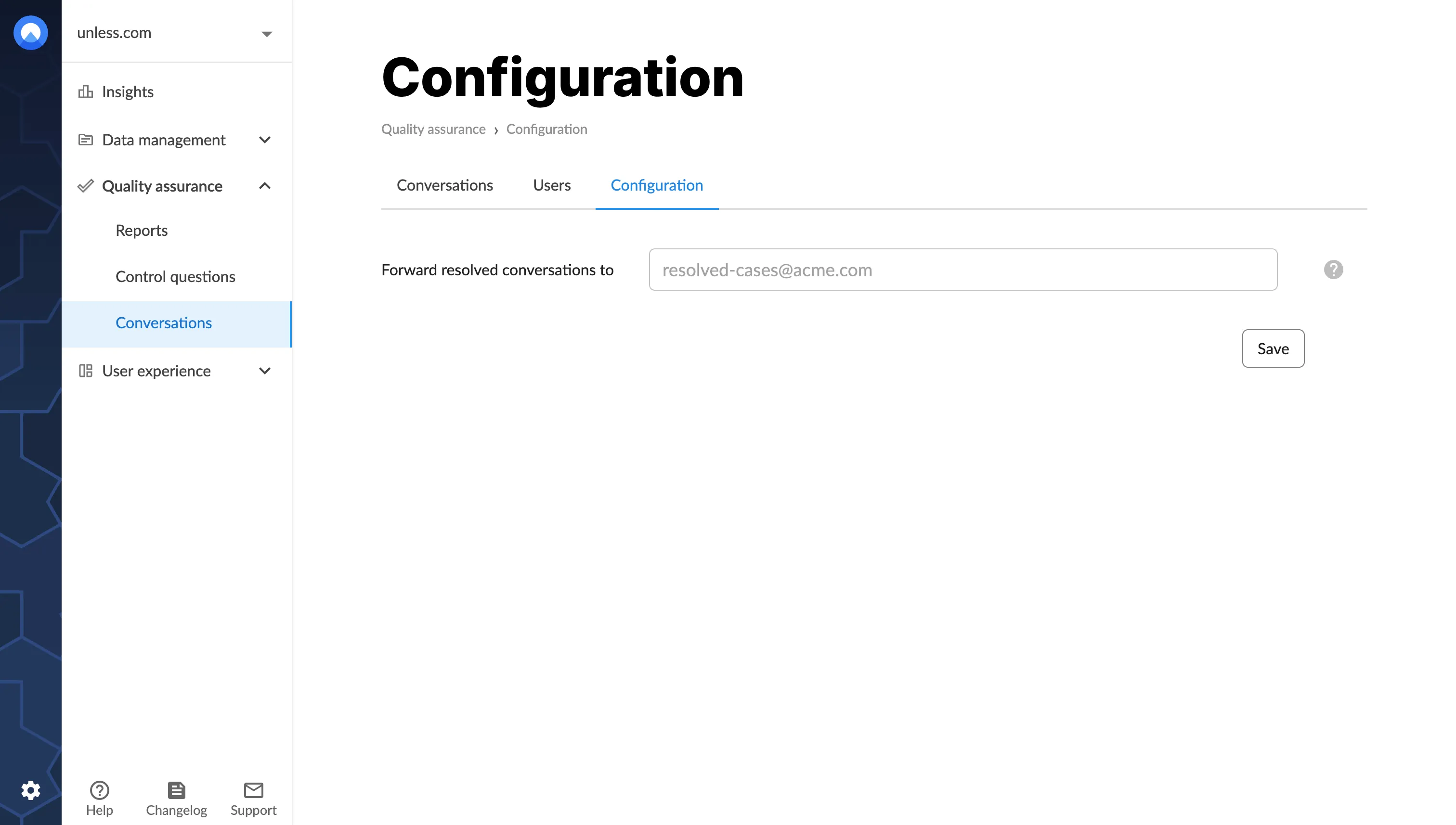 Forward resolved conversations to your CRM