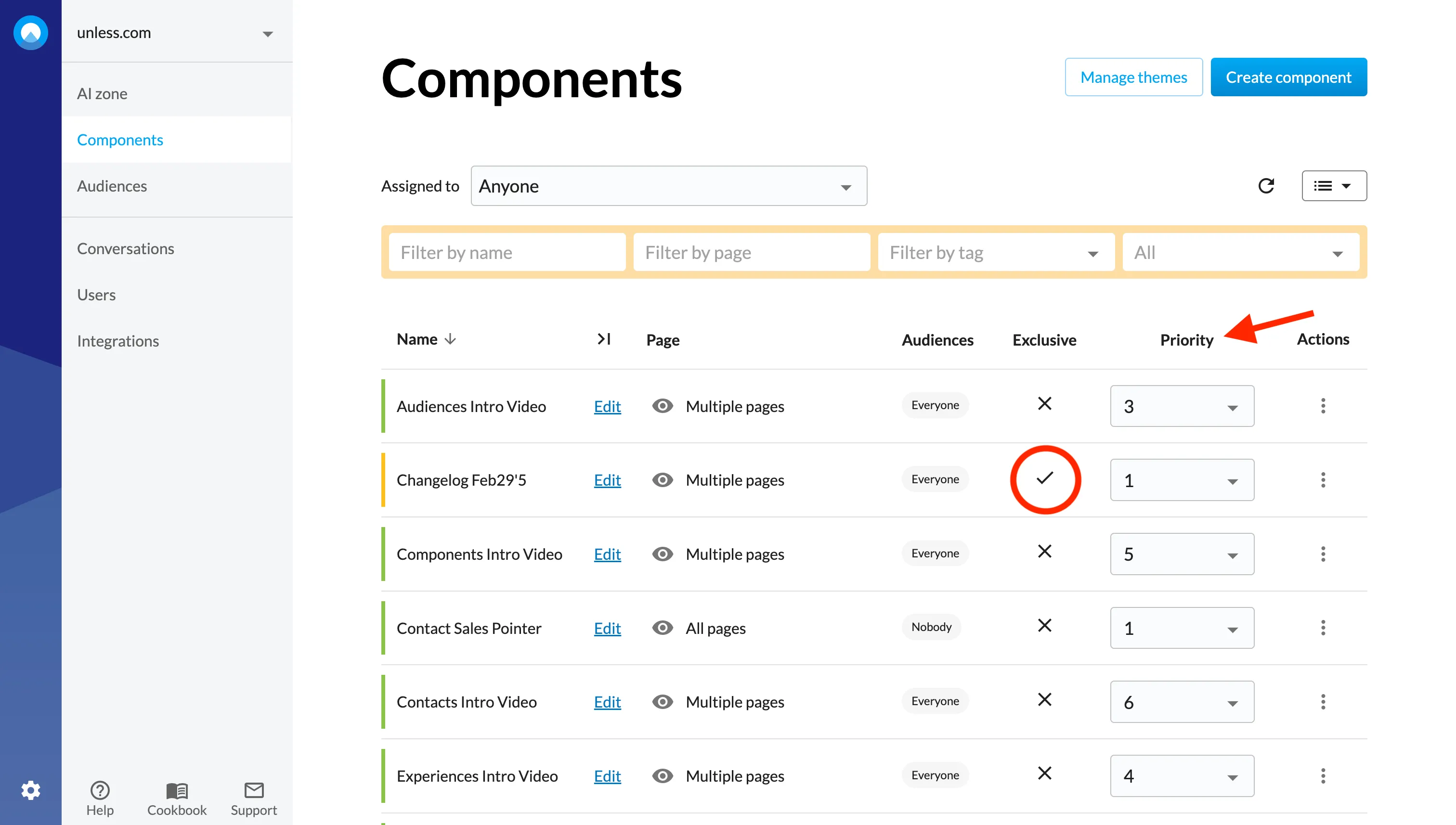 Experiences list view with prioritized and exclusive experiences at a glance
